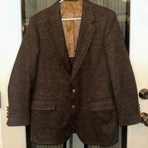 Vintage Luxury Brown Wool Blazer